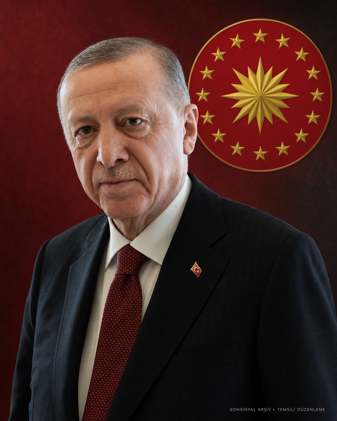 Cumhurbaşkanı Recep Tayyip Erdoğan ve Türkiye Cumhurbaşkanlığı forsu; SonSinyal için hazırlanmış temsili arşiv düzenlemesi